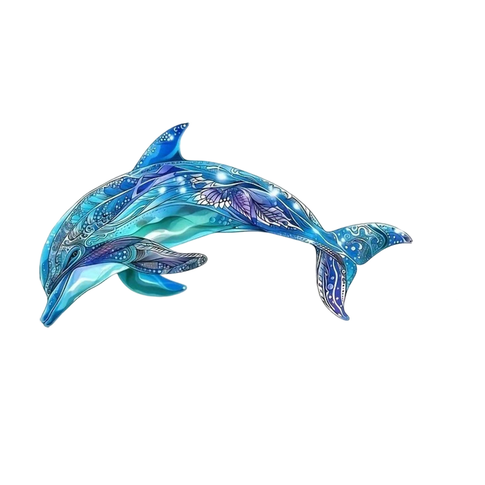Resin Art Hanging - イルカの金属製壁飾り明るい青色の海の動物の吊り下げ装飾品ウォールアートホームオフィスリビングルーム用