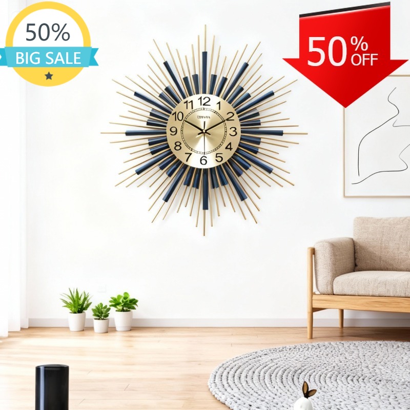 Resin Art Wall Clock - モダンな高級壁掛け時計 リビングルーム クリエイティブなメタルケース ダイニングルーム 寝室 大型壁掛け時計