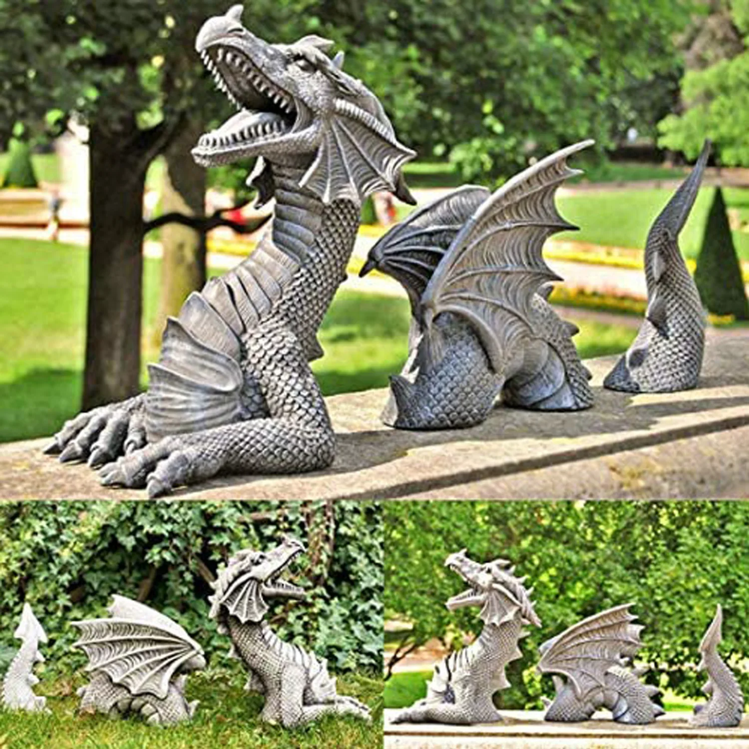Resin Art Sculptures - 樹脂ドラゴンプリントフィギュア,巨大な芝生の彫刻,ゴシックファンタンドフィギュア,パティオ像,ガーデンデコレーションアクセサリー,ツール