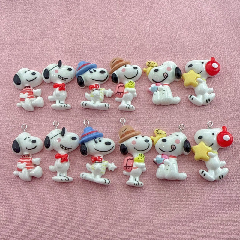 Resin Art Materials Kit - 10個入り樹脂製のかわいい小さな犬のペンダント、DIYジュエリー作り用イヤリング、キーホルダーアクセサリー