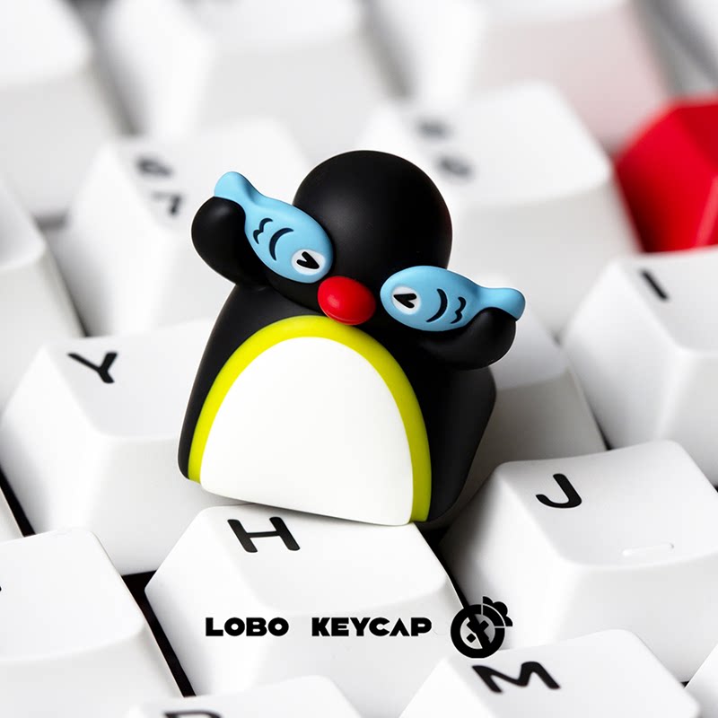 Resin Artist - 漫画ピングーイメージセカンドラウンドシリーズ複数のスタイルペンギンモデリングデザインキーキャップescキーボード装飾コレクタブルギフト