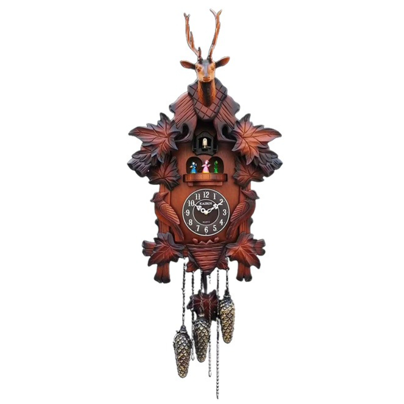 Resin Art Wall Clock - カッコー壁時計無垢材時計リビングルーム振り子時計高級大型時計寝室の壁アートヴィンテージルーム装飾