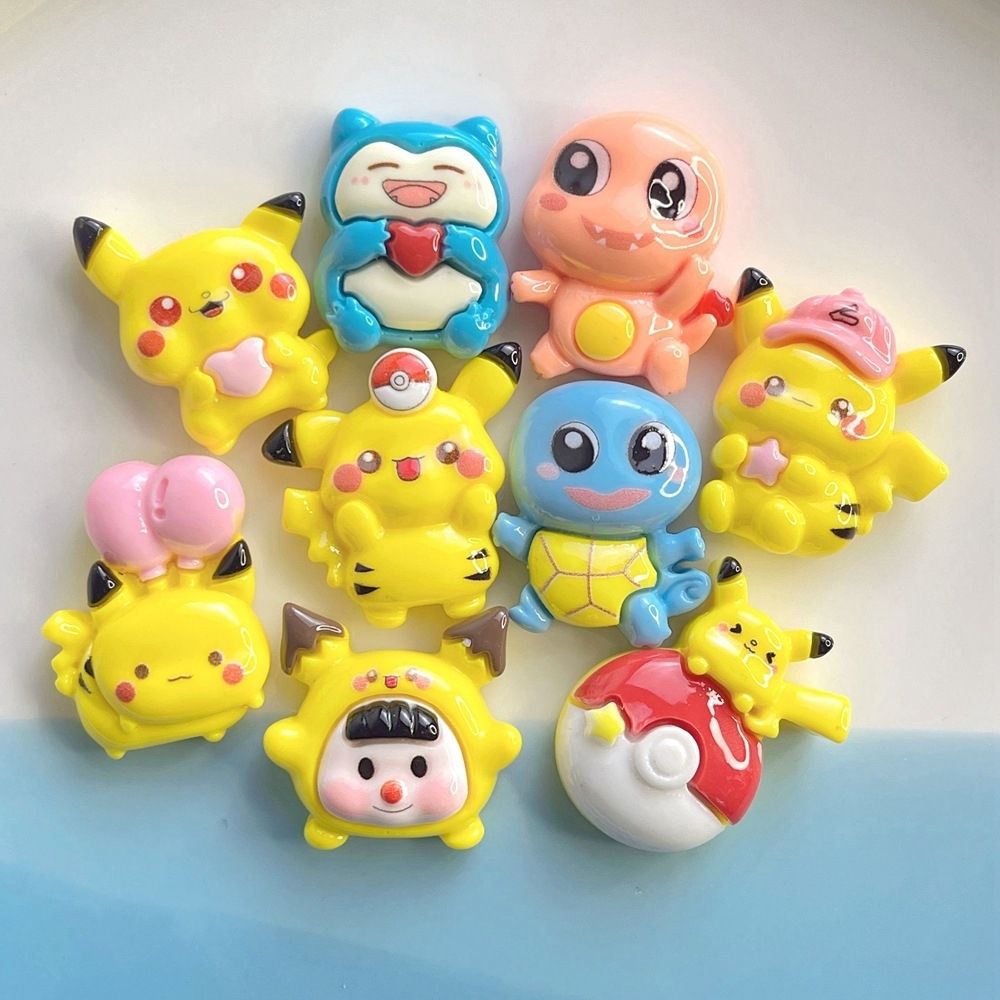 Resin Art Materials Kit - 新しいDIYクラフト材料、漫画ポケモン用、樹脂製アクセサリー、カビゴン、ヒトカゲなどの小物など