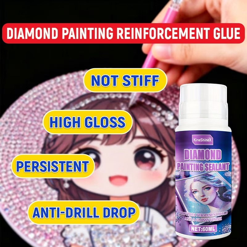 Resin Art Glue - 2個入り ダイヤモンドペインティングシーラー保護剤光沢剤(60ml*2) ダイヤモンドアートペインティングアクセサリー接着剤、ダイヤモンドアート接着剤シーラー用品