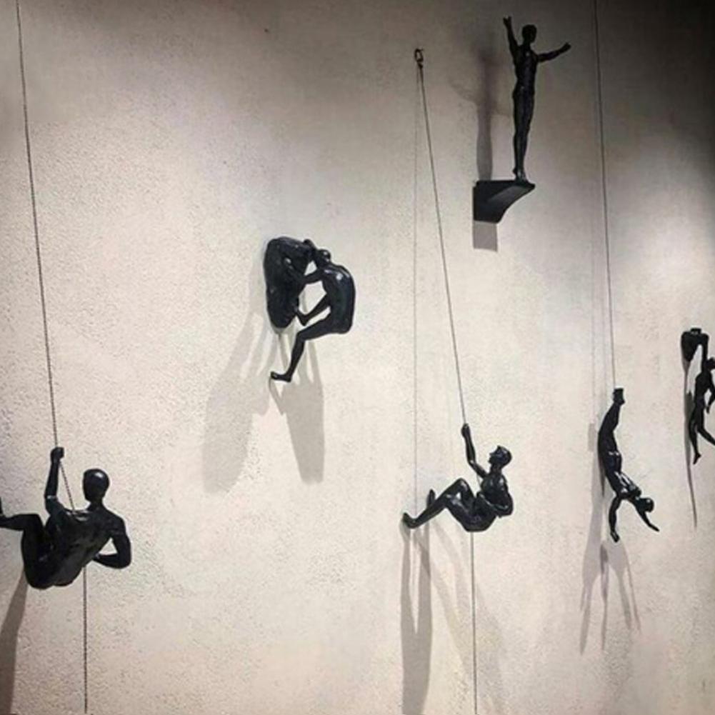 Resin Art Hanging - 樹脂製のクライミングアスリートの像,壁に掛ける装飾品,家のミニチュア,彫刻