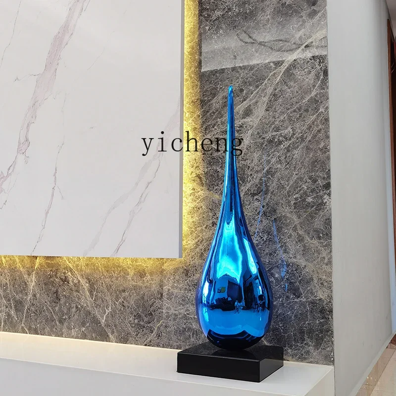 Resin Art In Floor - TQH-i7.7 リビングルームの床から天井までの装飾テレビキャビネット、大型の高級感のある水滴彫刻アートの隣に、先進的なハイエンド作品。
