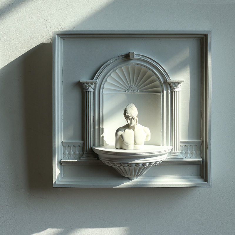 Resin Art Wall Clock - ‌ フランスのヴィンテージウォールアート、石膏の壁彫刻、静音壁掛け時計、クリエイティブな家の装飾アクセント - エレガントな家の装飾ディスプレイ