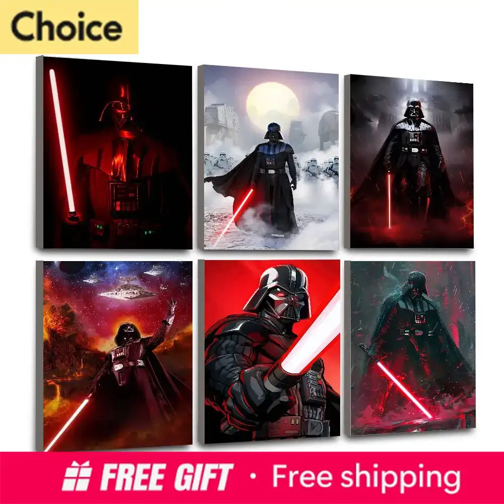 Resin Art Wall - S-スターウォーズダースベイダー lassic カバーダイヤモンド絵画プリントポスターリビングルームの壁アート家の装飾写真ギフト