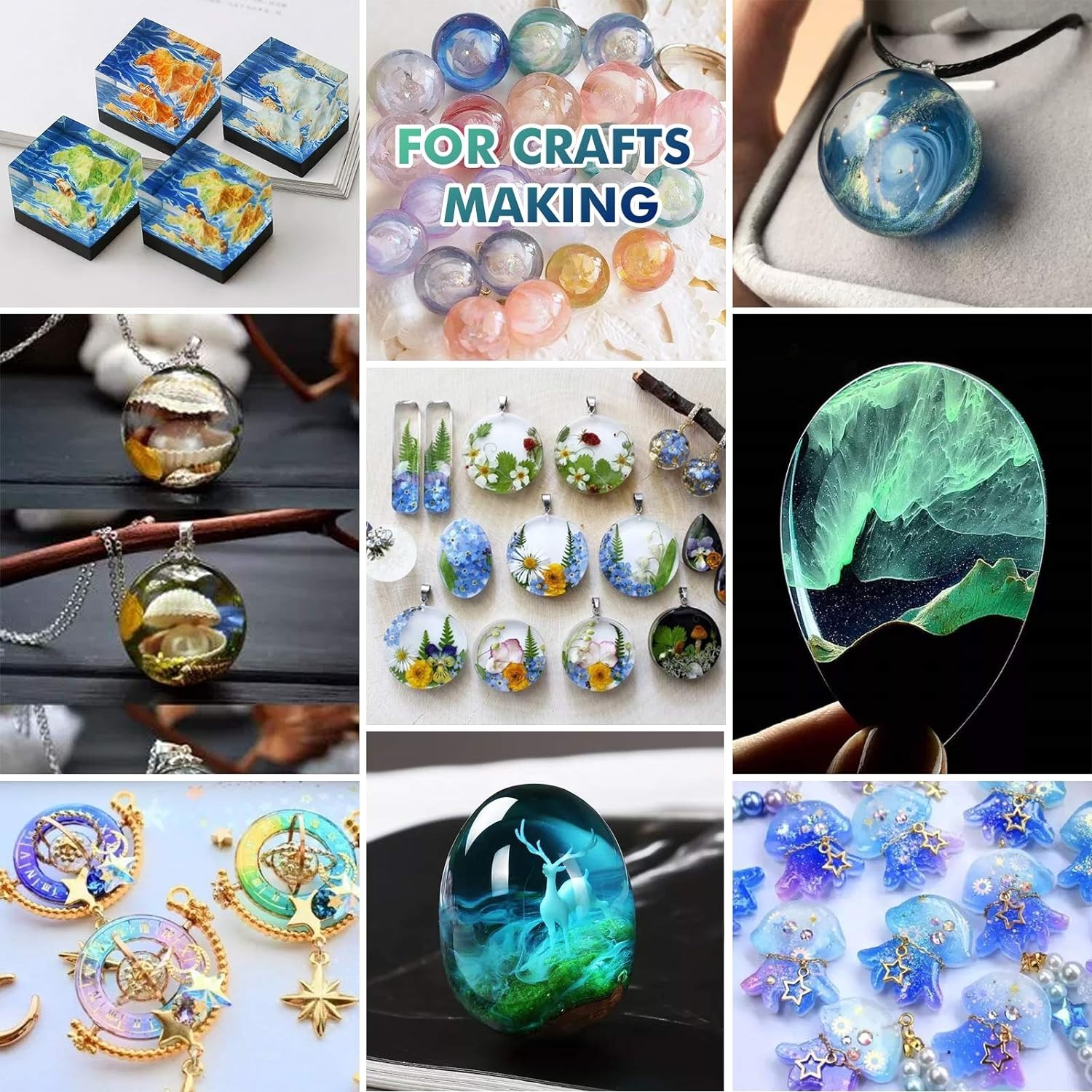 ジュエリー作り用のエポキシ樹脂,クラフト用のUV硬化ガラス, - Resin Art Glue のレビューと価格