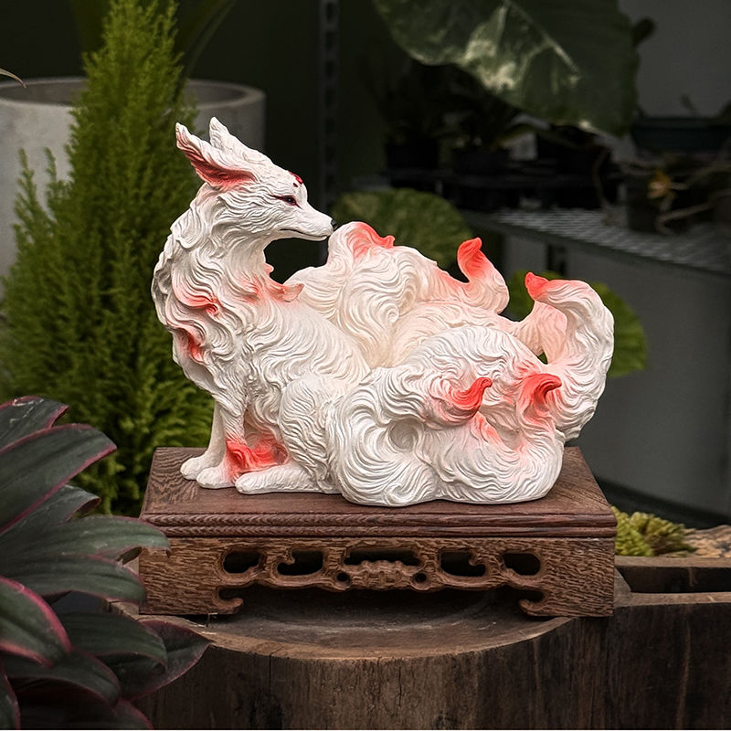 九尾の狐の置物 狐 九尾の狐 仏教寺院の像 家庭用家具 デス - Resin Art Anniversary Gift のレビューと価格