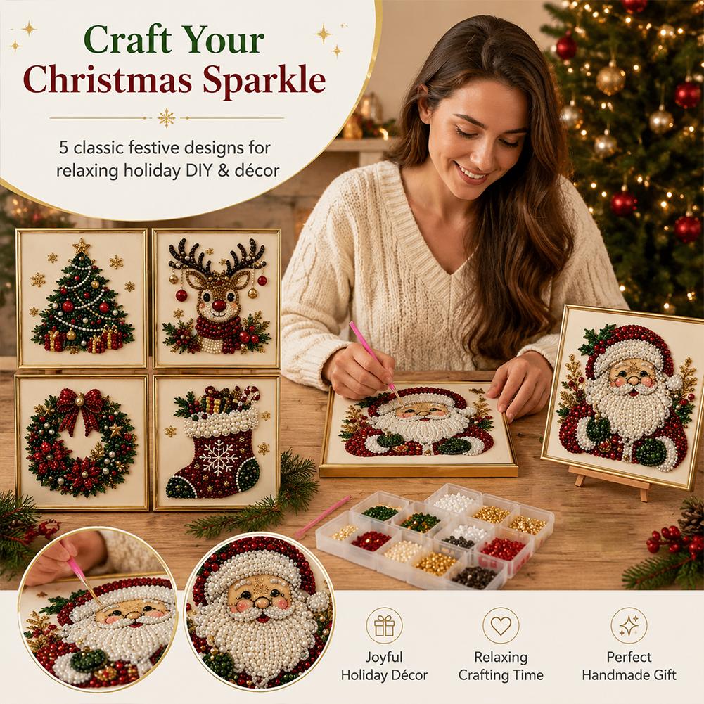 クリスマス サンタクロース パールアート DIYキット 額入 - Resin Art Wall のレビューと価格