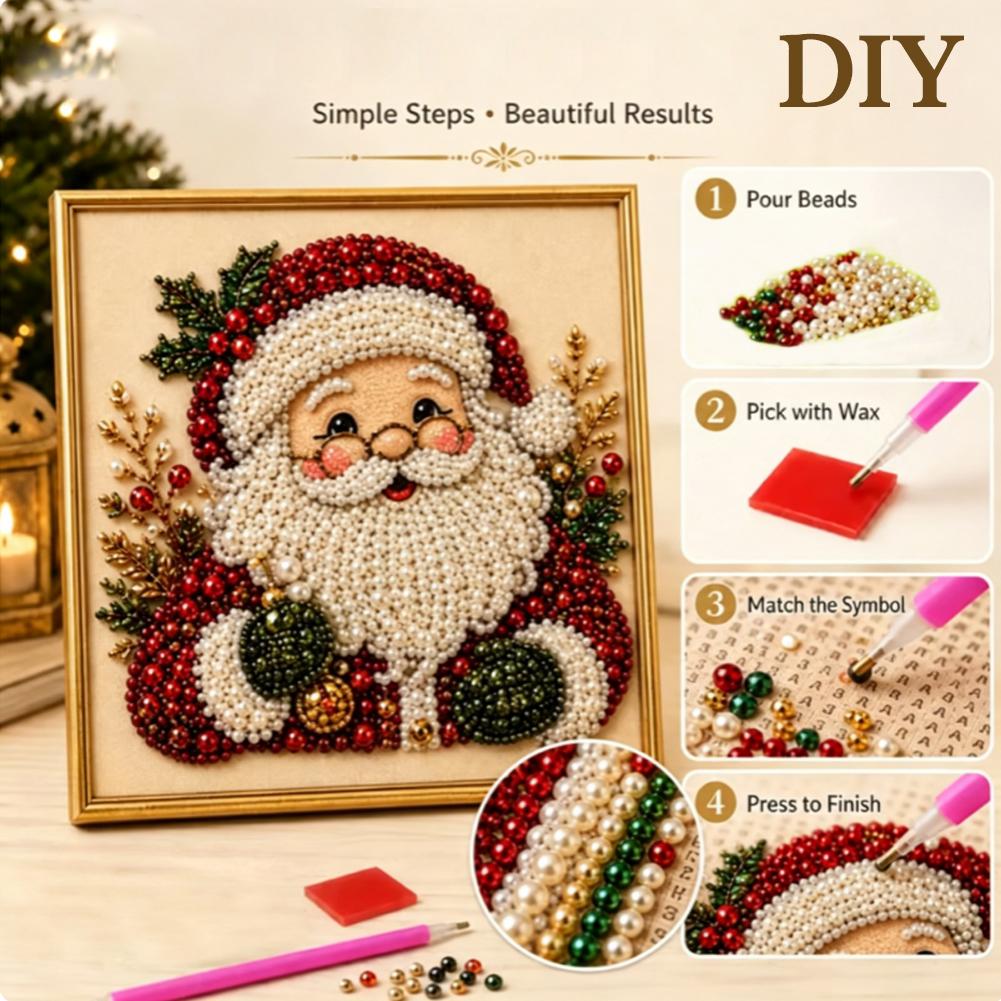クリスマス サンタクロース パールアート DIYキット 額入 - Resin Art Wall のレビューと価格