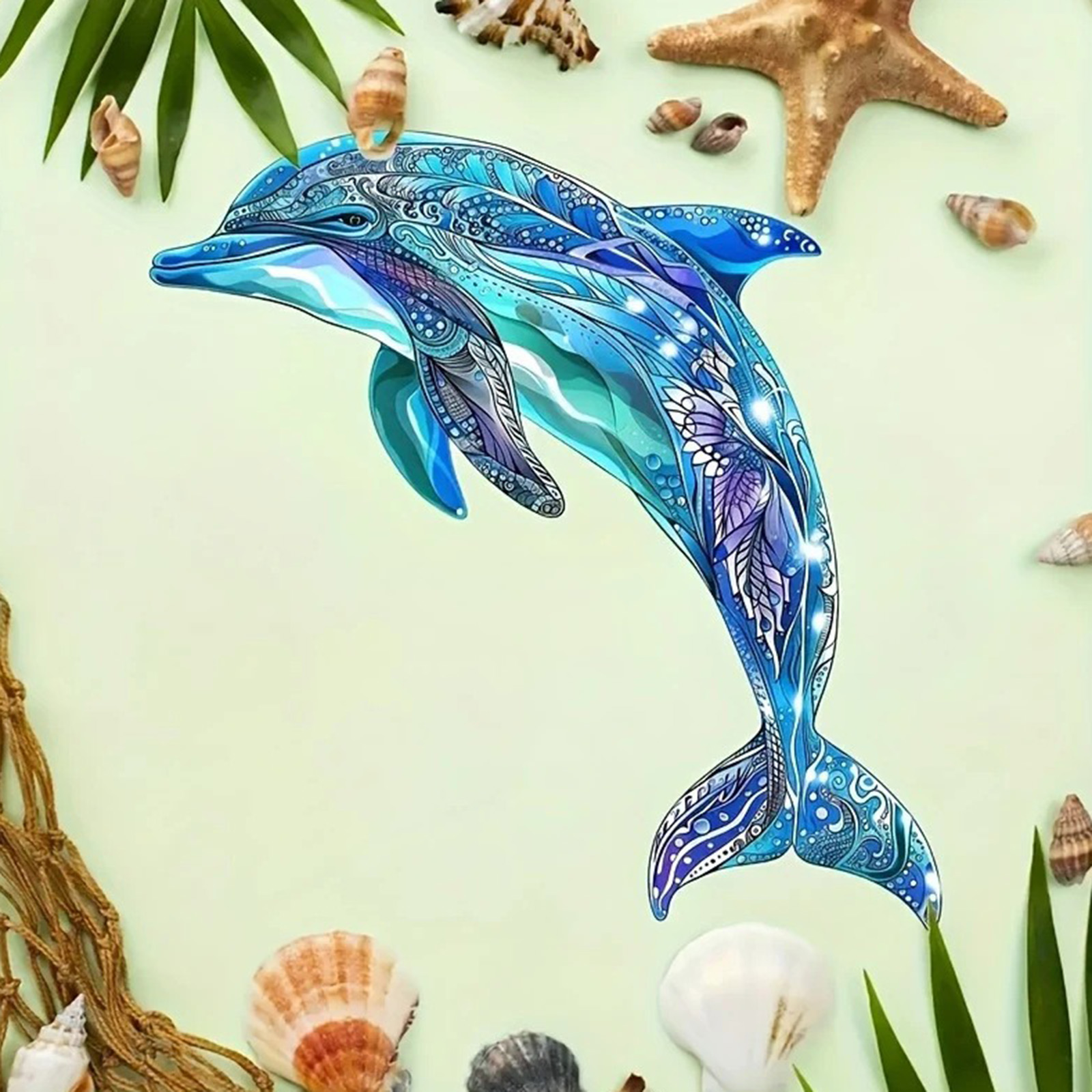 イルカの金属製壁飾り明るい青色の海の動物の吊り下げ装飾品ウォ - Resin Art Hanging のレビューと価格