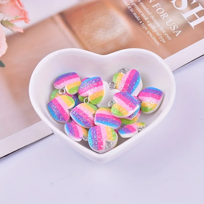 10 個のカラフルなハート樹脂チャームかわいい混合色のラブハ - Resin Art Materials Kit のレビューと価格