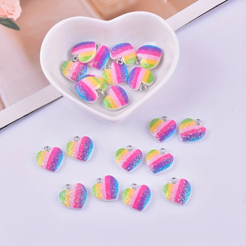 10 個のカラフルなハート樹脂チャームかわいい混合色のラブハ - Resin Art Materials Kit のレビューと価格