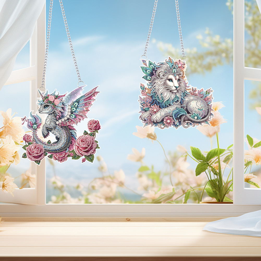 2個入り PET特殊形状漫画動物ラインストーンダイヤモンドア - Resin Art Hanging のレビューと価格