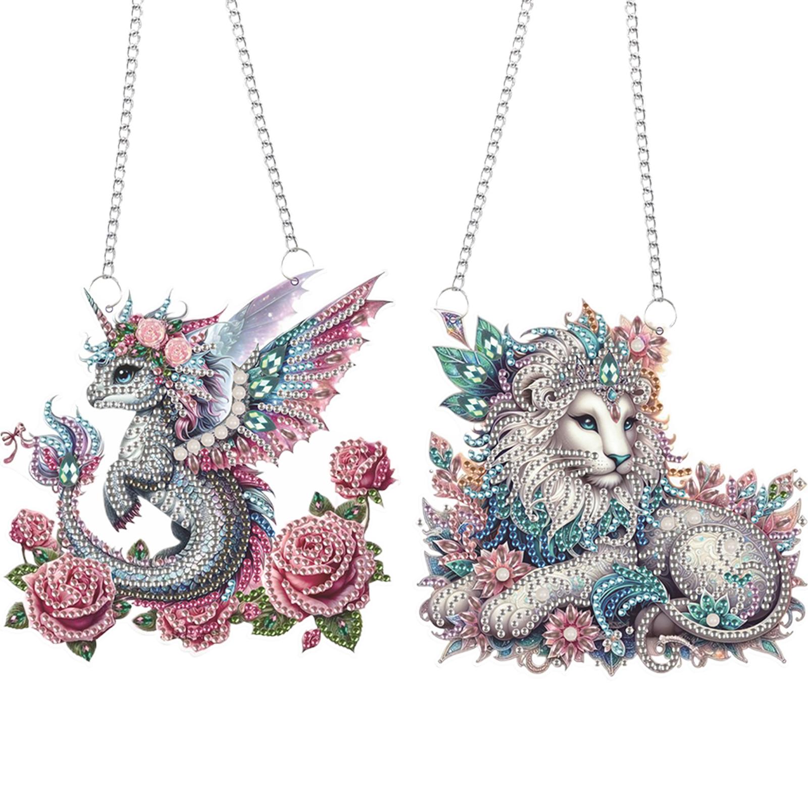 2個入り PET特殊形状漫画動物ラインストーンダイヤモンドア - Resin Art Hanging のレビューと価格