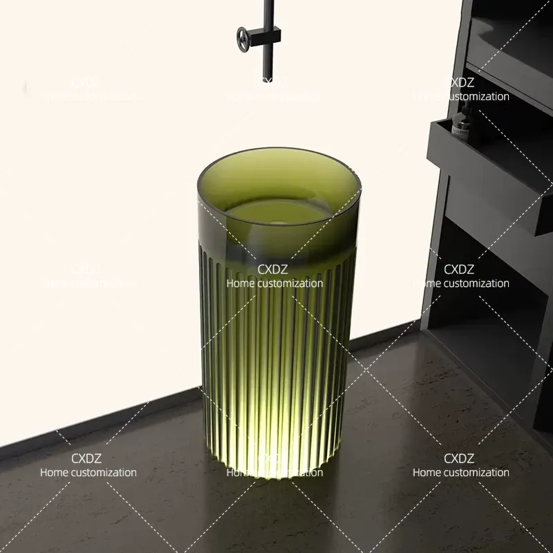床から天井までの一体型バスルーム洗面台、純アクリル透明樹脂ク - Resin Art In Floor のレビューと価格
