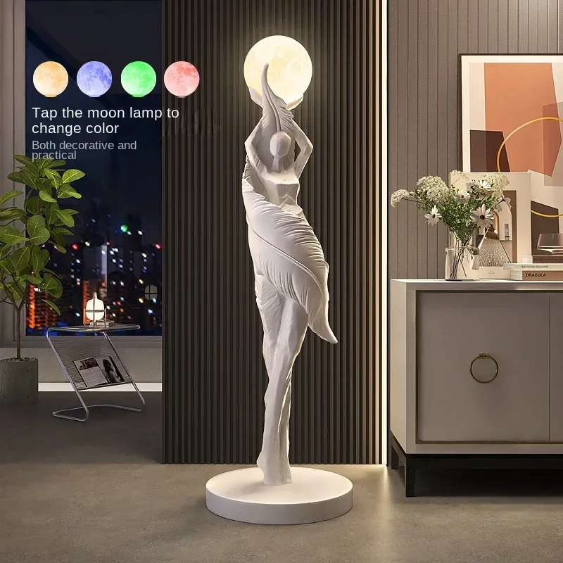 ポータブルモダン抽象羽根少女アート彫刻家の装飾品大型フィギュ - Resin Art In Floor のレビューと価格