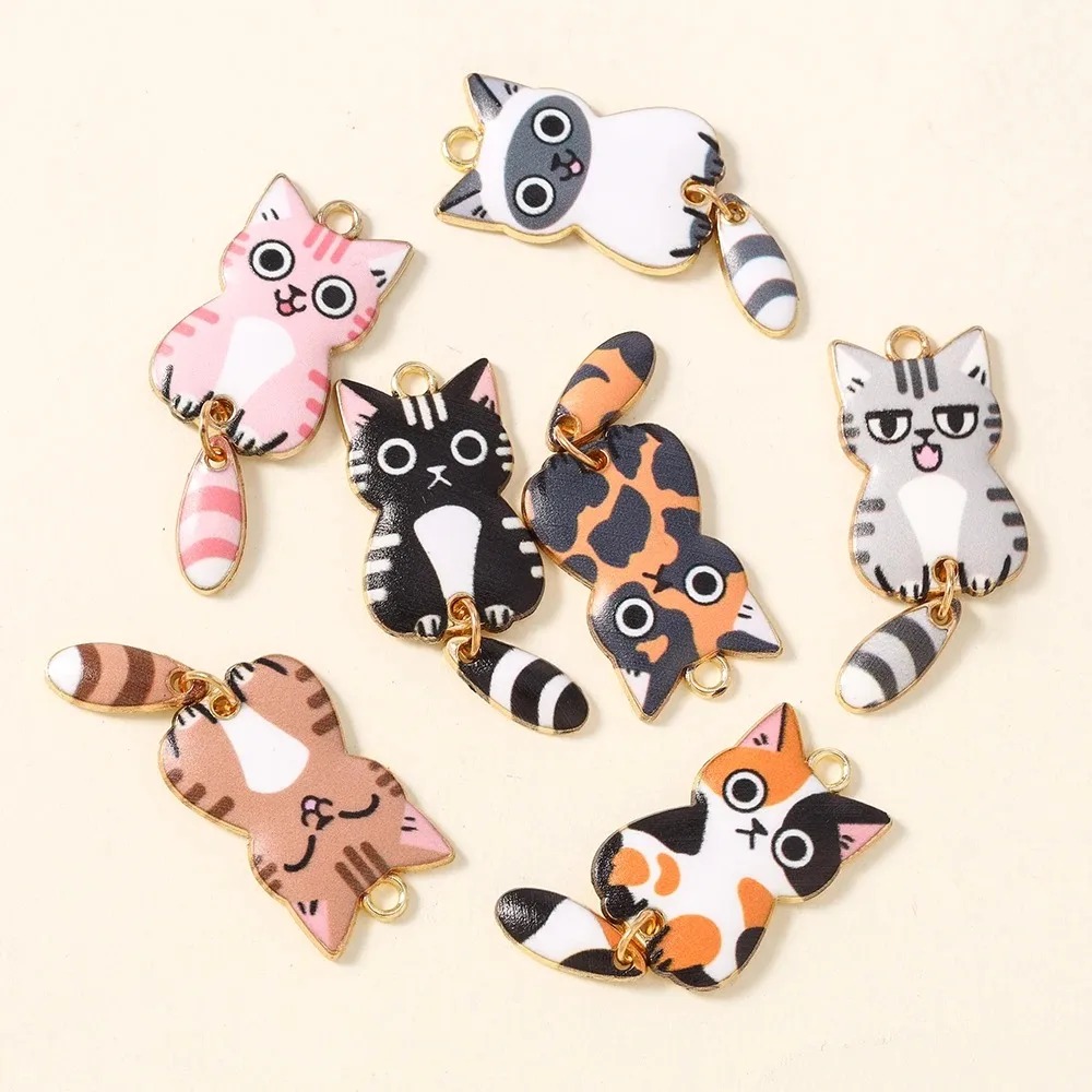 10 個 16 × 39 ミリメートルかわいい漫画猫樹脂チャ - Resin Art Materials Kit のレビューと価格