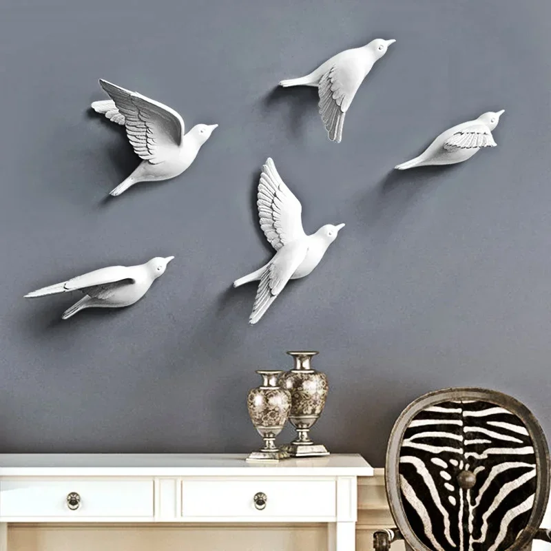 3D鳥の壁掛け,ヨーロッパの装飾アート,家の装飾,リビングル - Resin Art Hanging のレビューと価格