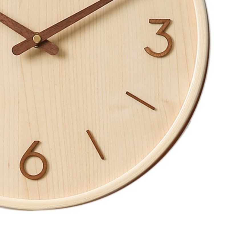 現代の木製サイレントアート壁時計シンプルな木目寝室時計高級多 - Resin Art Wall Clock のレビューと価格