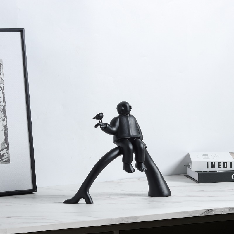クリエイティブな樹脂製アートフィギュアと鳥の彫刻装飾品、リビ - Resin Art Anniversary Gift のレビューと価格