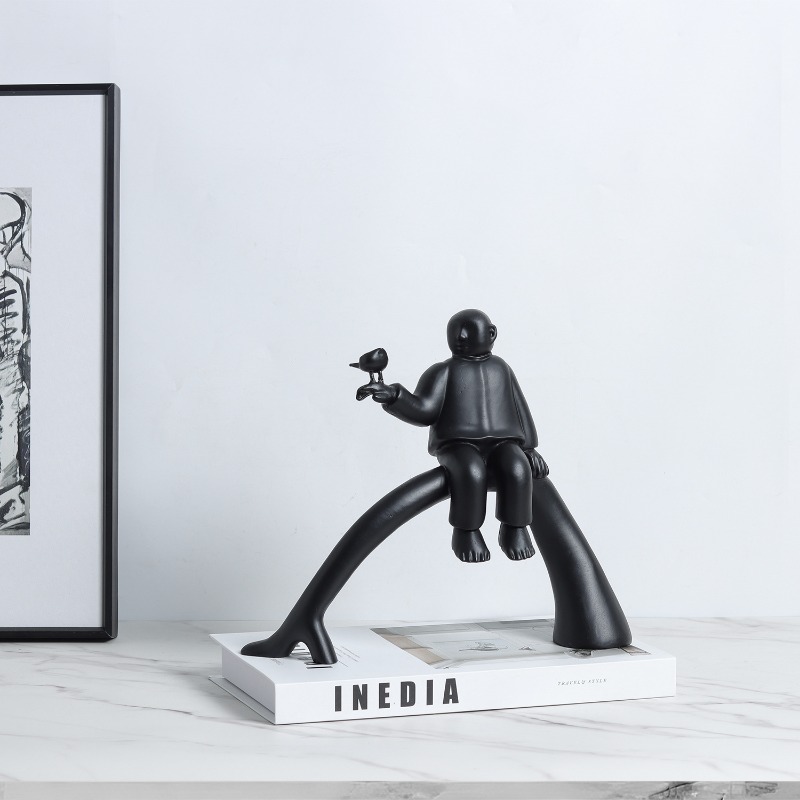 クリエイティブな樹脂製アートフィギュアと鳥の彫刻装飾品、リビ - Resin Art Anniversary Gift のレビューと価格