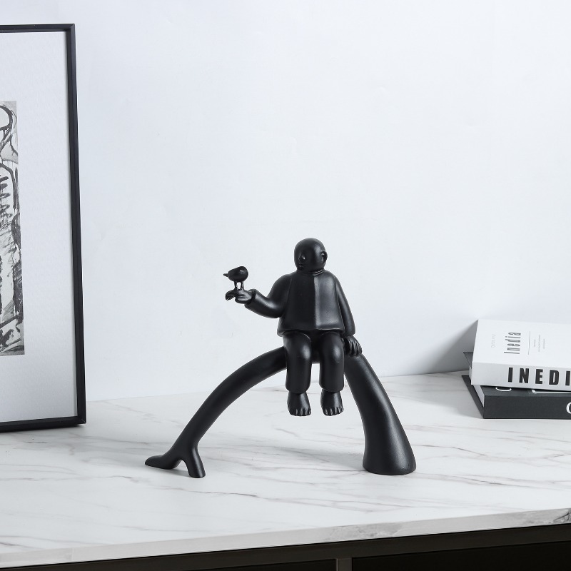 クリエイティブな樹脂製アートフィギュアと鳥の彫刻装飾品、リビ - Resin Art Anniversary Gift のレビューと価格
