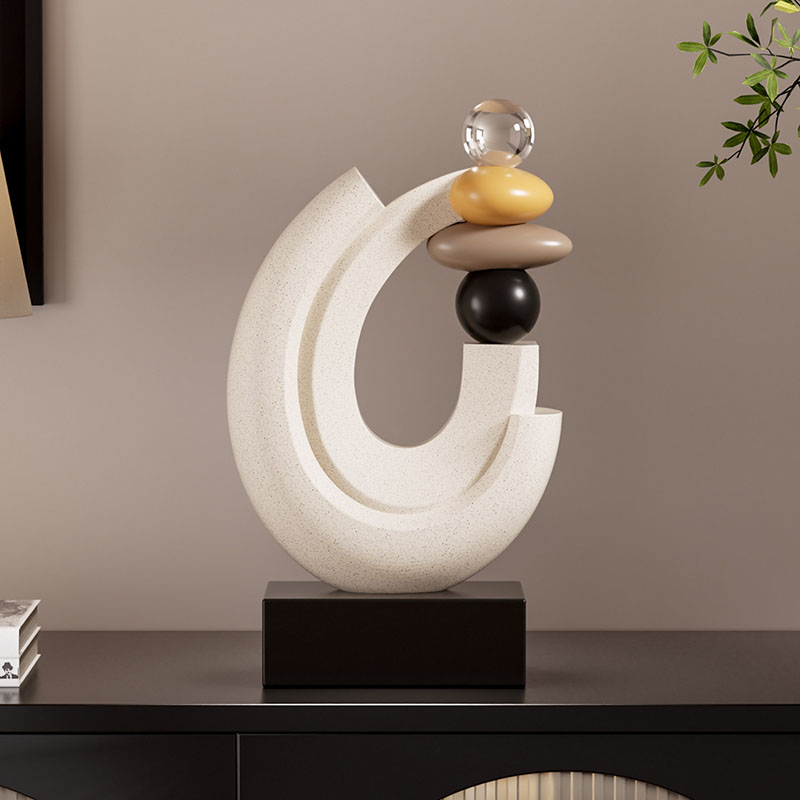 家の装飾幸運石像デスクトップ装飾品北欧リビングルームディスプ - Resin Art Anniversary Gift のレビューと価格