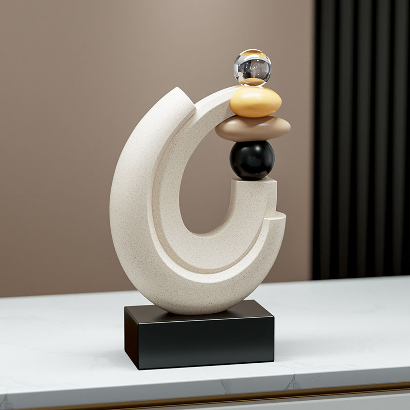 家の装飾幸運石像デスクトップ装飾品北欧リビングルームディスプ - Resin Art Anniversary Gift のレビューと価格