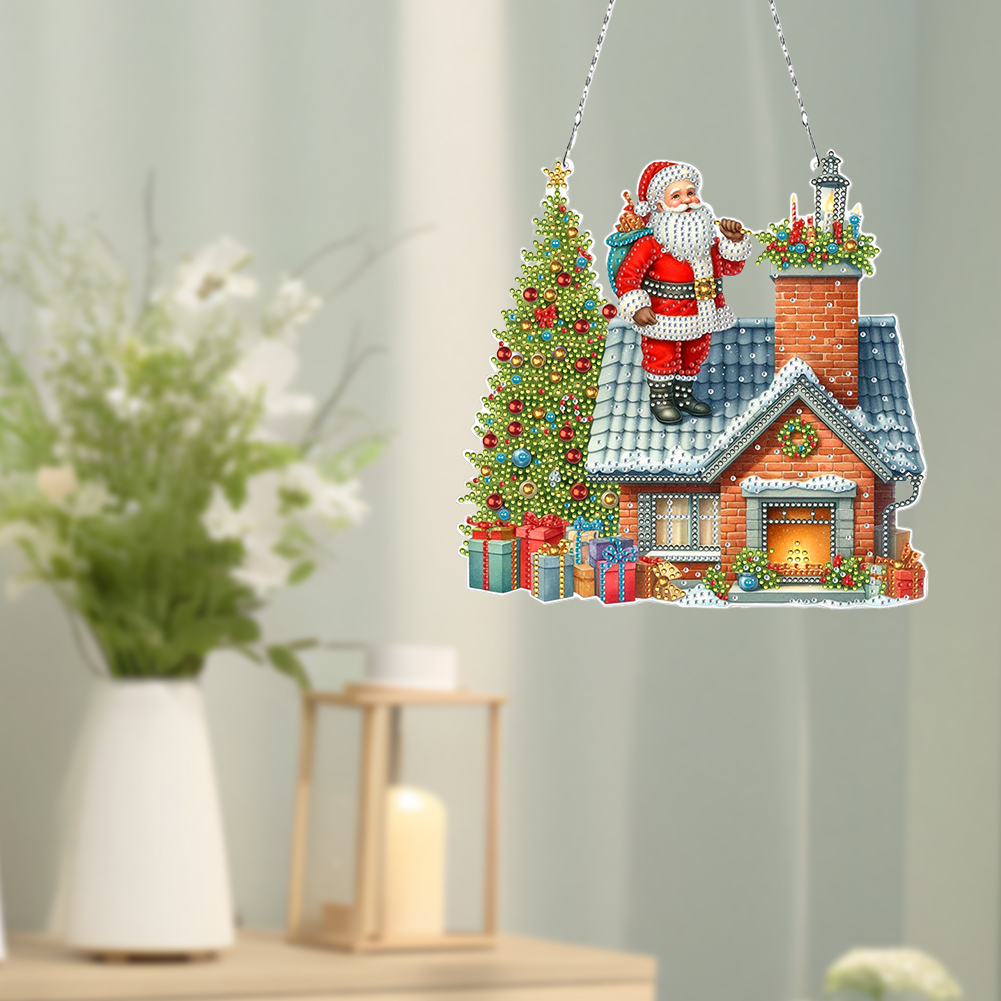 2DフラットクリスマスDIYハンギングダイヤモンドアートキッ - Resin Art Hanging のレビューと価格