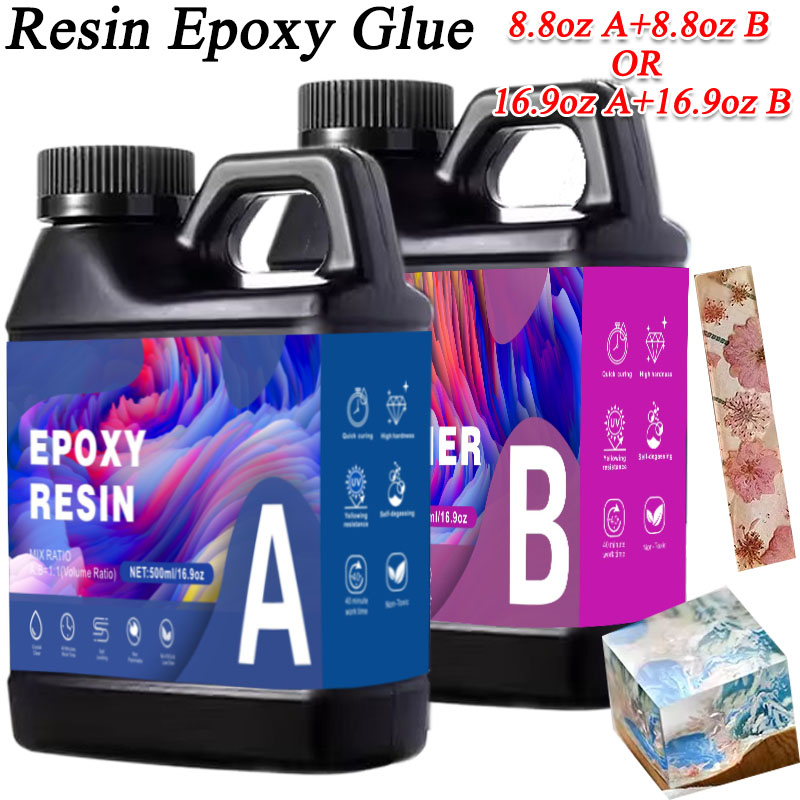 17.6オンス/33.8オンス AB樹脂エポキシ接着剤 UV - Resin Art Glue のレビューと価格