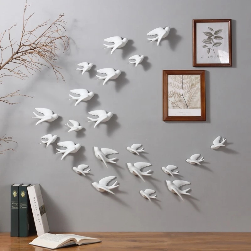 クリエイティブなセラミックの鳥の壁掛け,3D壁画,芸術的な装 - Resin Art Hanging のレビューと価格