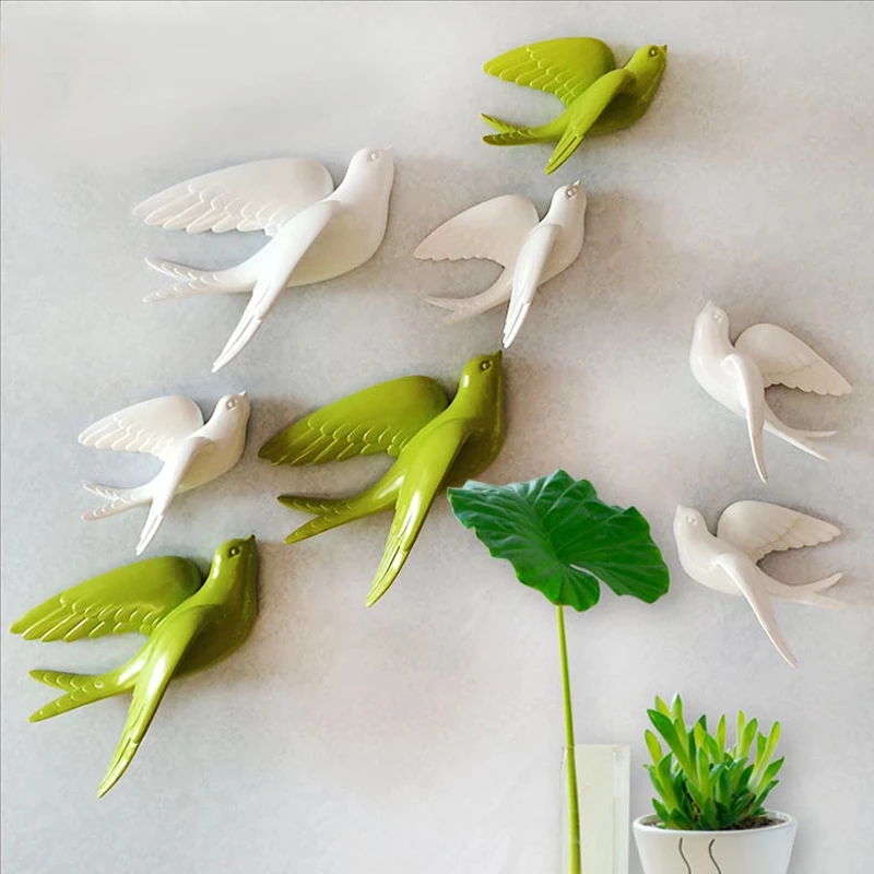 クリエイティブなセラミックの鳥の壁掛け,3D壁画,芸術的な装 - Resin Art Hanging のレビューと価格