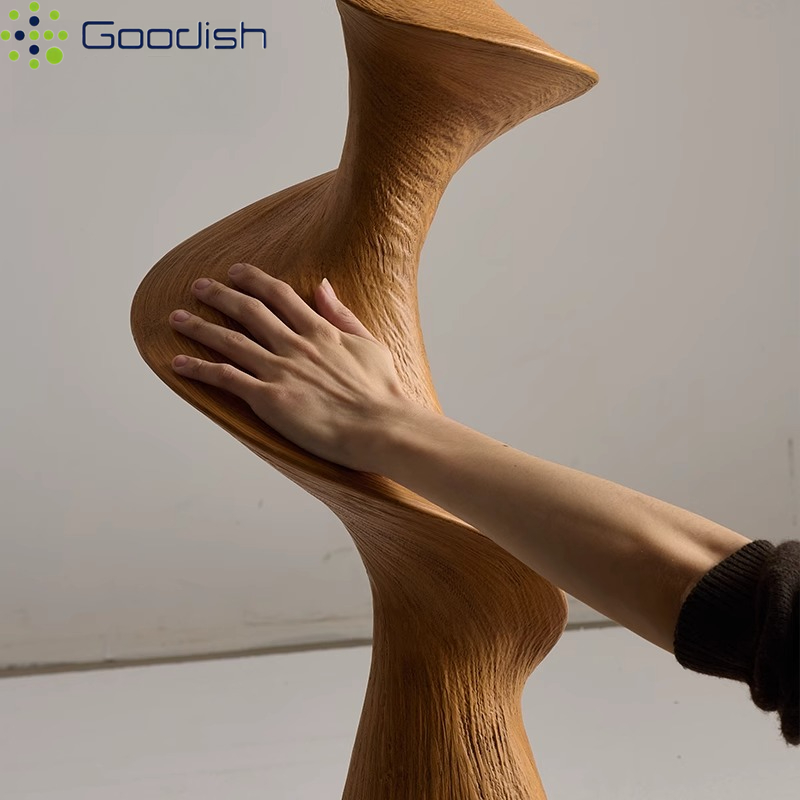 日本の侘び寂びレトロアートクリエイティブな縦型曲線木製光沢ラ - Resin Art In Floor のレビューと価格