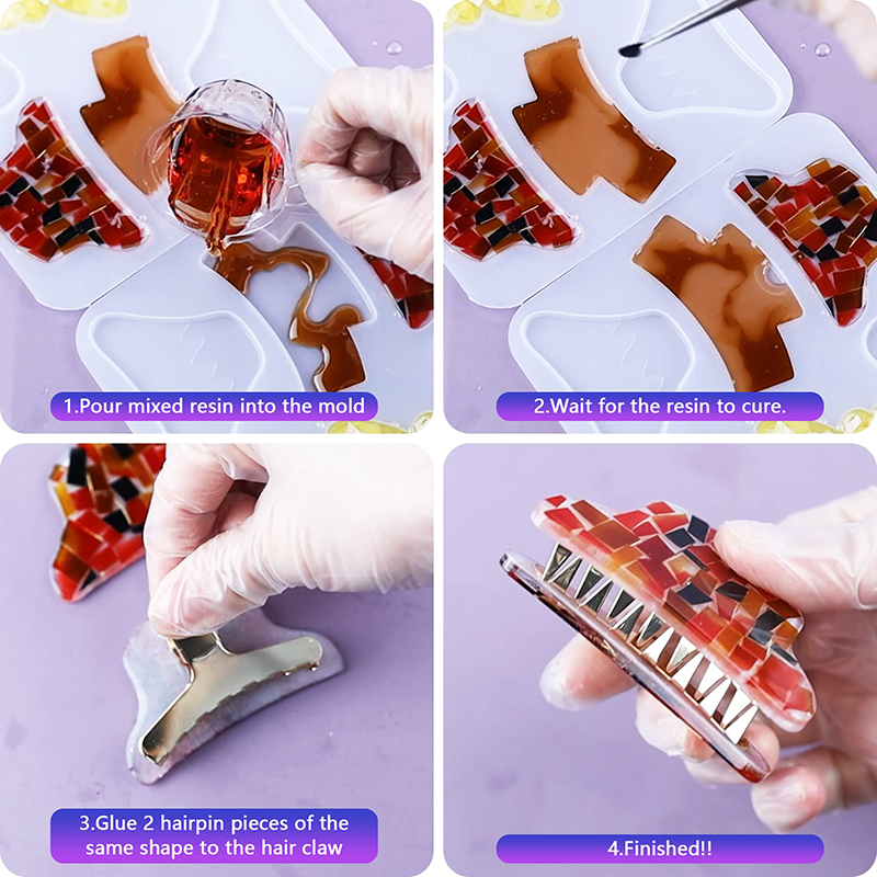 ヘアクロークリップ,シリコンモールド,幾何学的形状,エポキシ - Resin Art Glue のレビューと価格