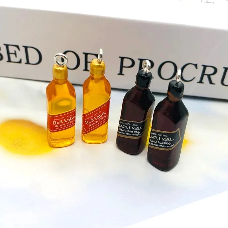 10 個小さなワインバーボトル樹脂チャーム DIY イヤリン - Resin Art Calligraphy のレビューと価格