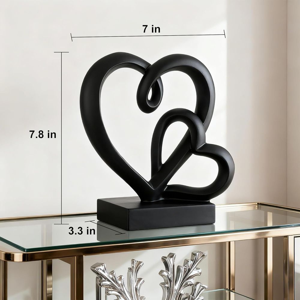 結婚記念日の贈り物 - 二つのハートの装飾樹脂製像、1年目か - Resin Art Anniversary Gift のレビューと価格