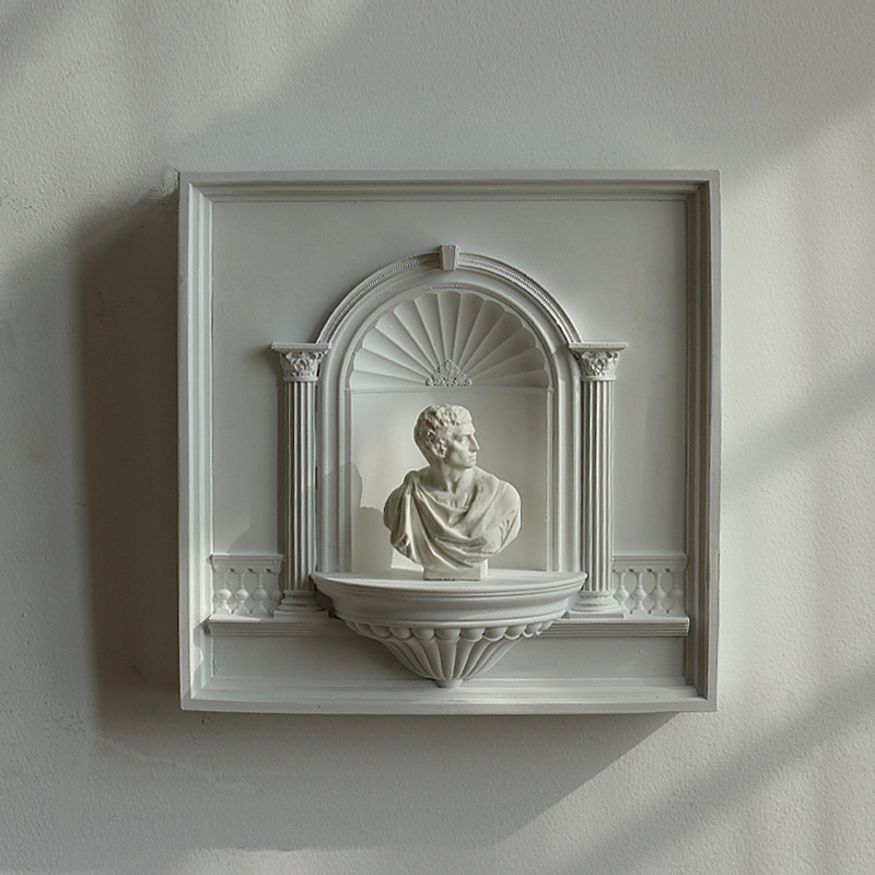 ‌ フランスのヴィンテージウォールアート、石膏の壁彫刻、静音 - Resin Art Wall Clock のレビューと価格