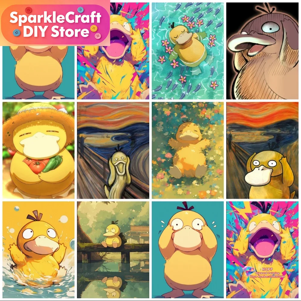 1pc フレームレス Psyduck 漫画 5D ダイヤモン - Resin Art Wall のレビューと価格