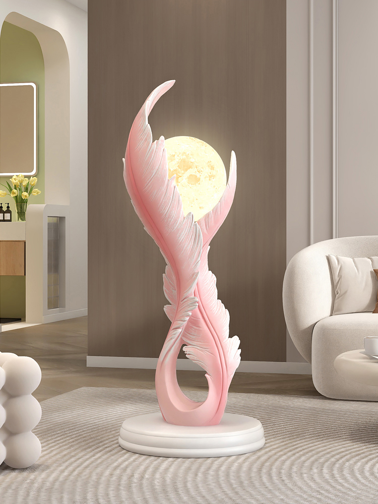 家の装飾クリエイティブ発光羽樹脂像床の装飾北欧リビングルーム - Resin Art In Floor のレビューと価格