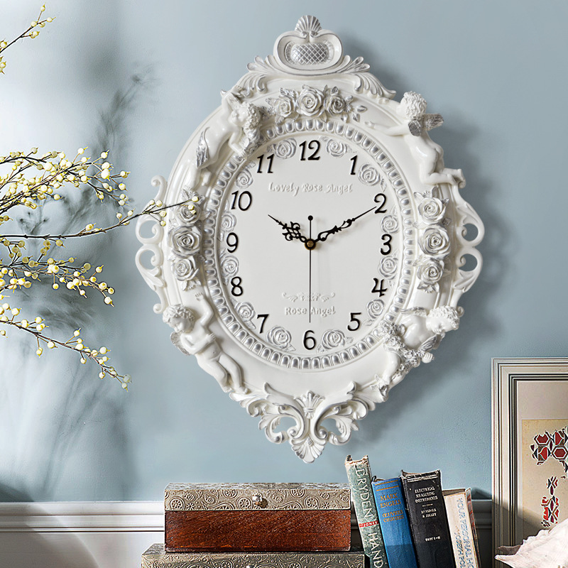 ヨーロッパ風エンジェル壁掛け時計 リビングルーム クリエイテ - Resin Art Wall Clock のレビューと価格