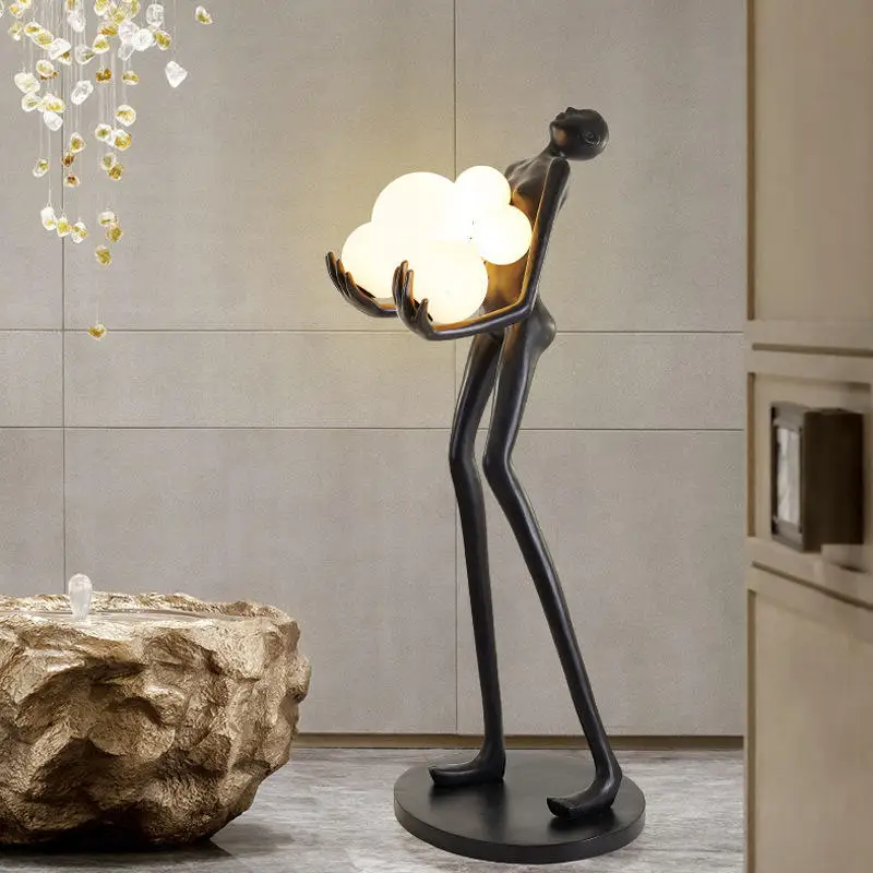 ヒューマノイドフロアランプ モダンLEDフロアライト スカル - Resin Art In Floor のレビューと価格